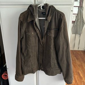 Army green hoodie jacket